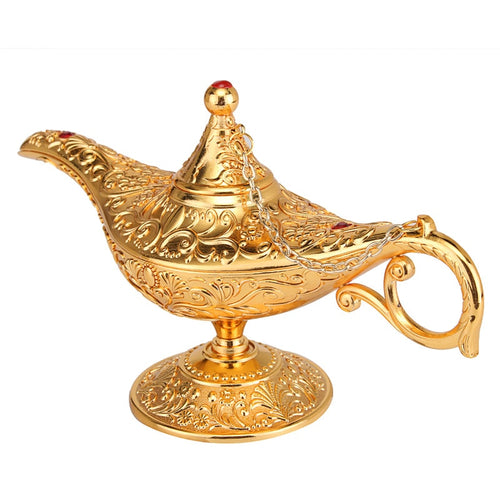 Elegant Vintage Metal Carved Aladdin Lamp