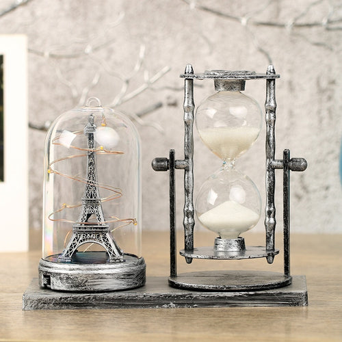 Modern Antique Sand Glass Eiffel Tower Model