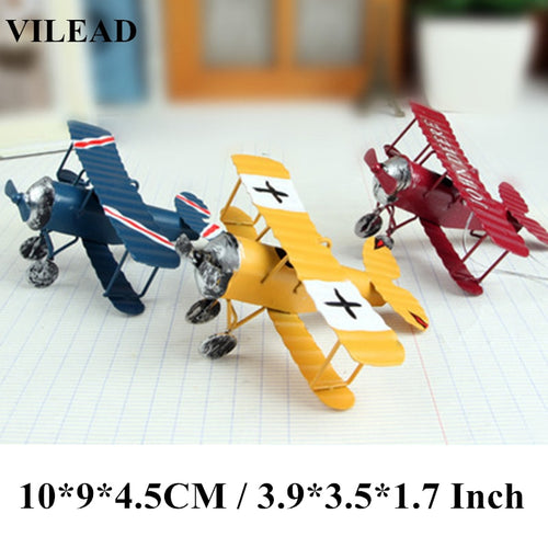 VILEAD Iron Retro Airplane Figurines
