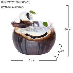 110V-220V Vintage Ceramics Flowing Water Fountain